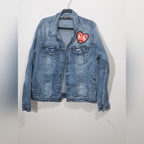 Roku Studio Distressed Light Wash Denim Jacket, Size 2XL - Picture 15 of 16